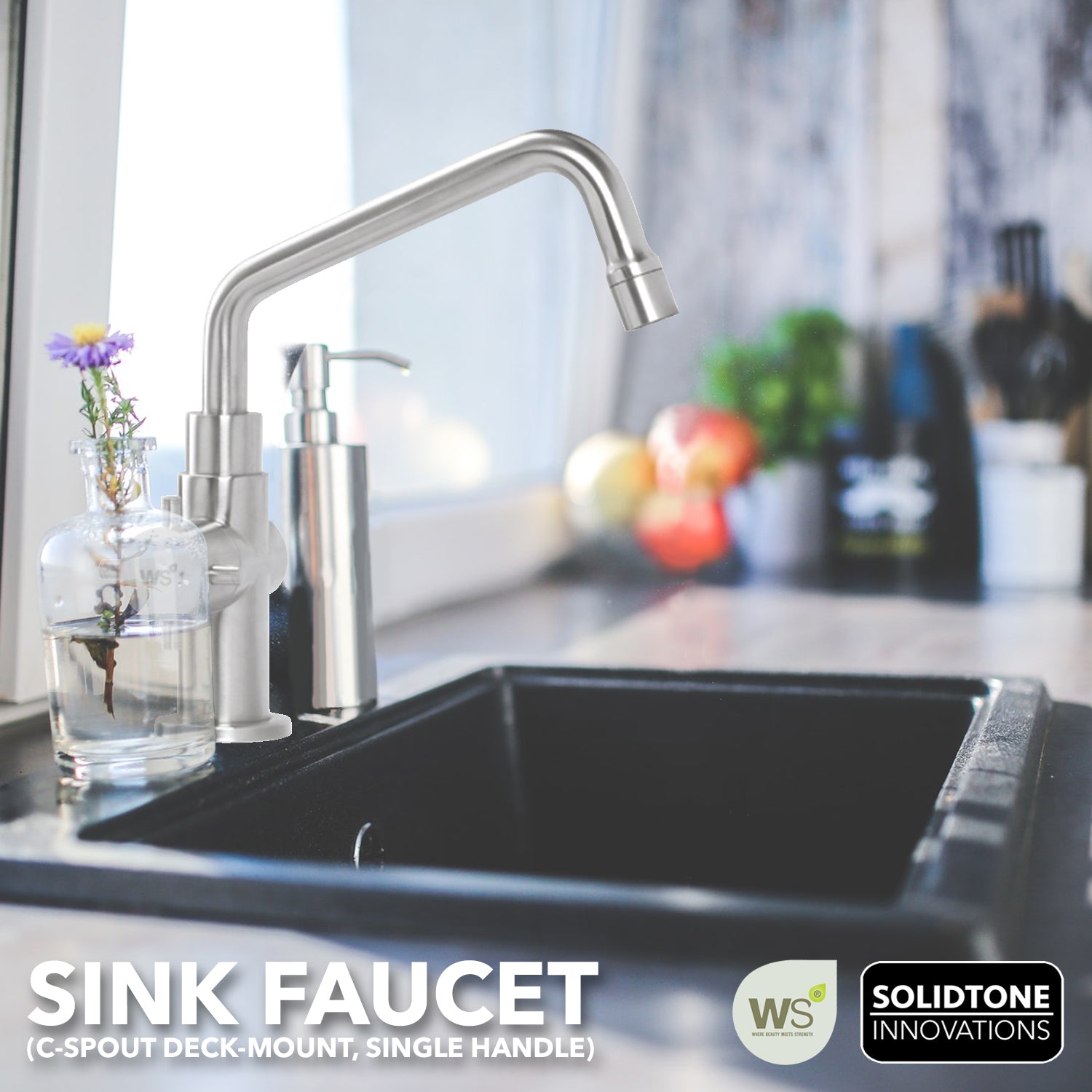Sink Faucet (C-SPOUT, DECK MOUNT, SINGLE HANDLE)